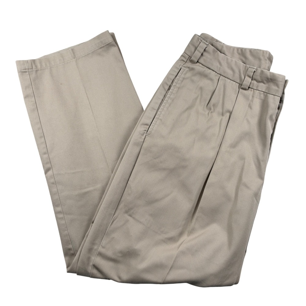 Bills Khakis M2 Trousers Men 35 Tan Pleated Chinos Made in USA Cotton Twill
